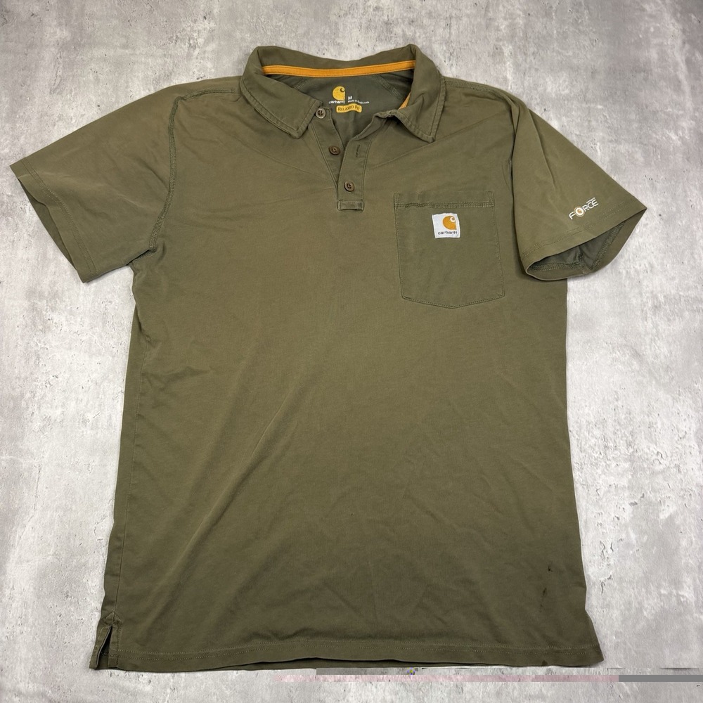 Carhartt Force Relaxed Fit Lightweight SS Pocket Polo Mens Medium Green TK5203M